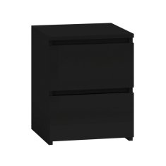 Topeshop Topeshop MALWA nočna omarica M2 CZERŃ, 2 predala, črna