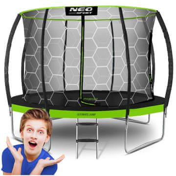 Neo-Sport 12ft/374cm profilirani vrtni trampolin z notranjo mrežo