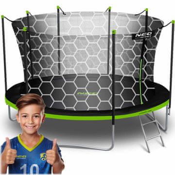 Neo-Sport Vrtni trampolin 15ft/465cm z notranjo mrežo in lestvijo