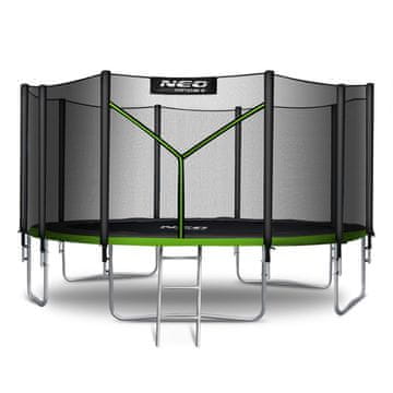 Neo-Sport Vrtni trampolin 15ft/465cm z zunanjo mrežo in lestvijo