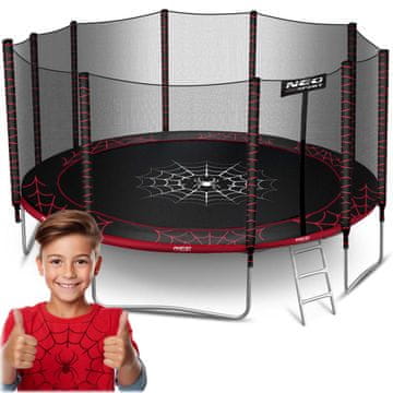 Neo-Sport Vrtni trampolin 15ft/465cm z zunanjo mrežo in lestvijo