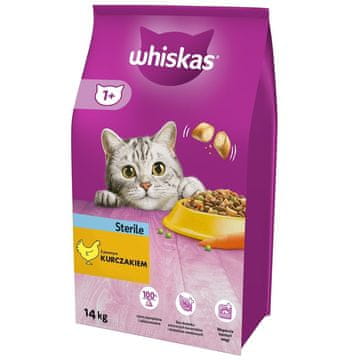 Whiskas Whiskas Adult Piščanec za sterilizirane mačke, suha hrana, 14 kg