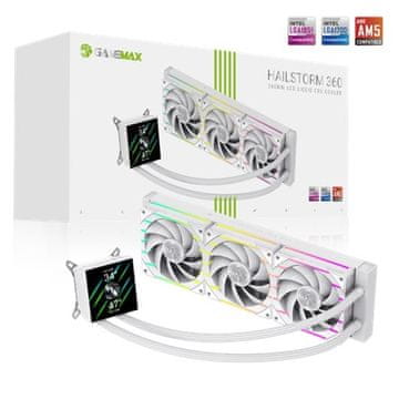 slomart Gamemax HAILSTORM 360 LCD WH CPU hladilnik, 360mm, bel