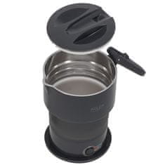 Adler ADL Zložljiv silikonski kuhalnik, siv, 0.6 L, 600 W