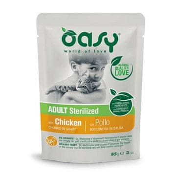 Oasy OASY mokra hrana za mačke s piščancem v omaki 85g