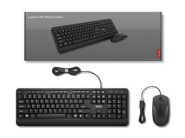 Lenovo Lenovo 160 USB komplet tipkovnice in miške, črn