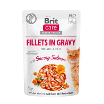Brit BRIT Care Fillets in Gravy lososovi fileti v omaki, mokra hrana za mačke, 85g