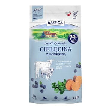 slomart BALTICA Smaki regionów - suha hrana za pse (govedina z jagnjetino) - 3kg