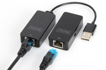 Digitus DIGITUS Extender USB preko Cat5/5e/6 kabla do 50m, črn