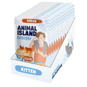 Animal ANIMAL ISLAND Everyday Kitten Purrfect Turkey s teletino - mokra hrana za mačke - 12x85g