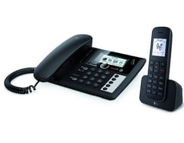 slomart Telekom Sinus PA 207 Plus analogno/DECT telefon, črn, s prikazom klicatelja