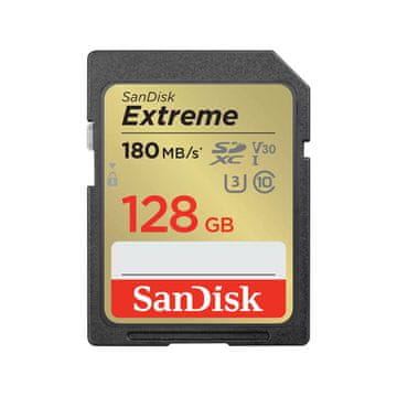 SD SanDisk SDXC Extreme UHS-I 128GB pomnilniška kartica, zlata/črna
