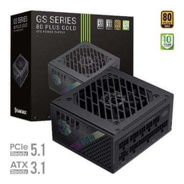 slomart Gamemax GS 850G napajalnik 850W, SFX, 80 Plus Gold, popolnoma modularno