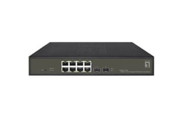 Level One LevelOne GES-1020 Hilbert omrežni stikalo 10-portni Gigabit PoE Smart Lite, 8 PoE izhodi, 2 SFP