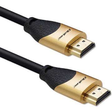 Qoltec Qoltec 50356 HDMI kabel 3m, Tip A (Standard) - 3x Tip A (Standard), Črna/Zlata