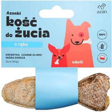 slomart AZANKI kost za pse – ribica z rakci in črnimi olivami, 12 cm