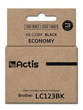 ACS Actis KB-123Bk črna kartuša (nadomestilo za Brother LC123BK/LC121BK; Standard; 15 ml)