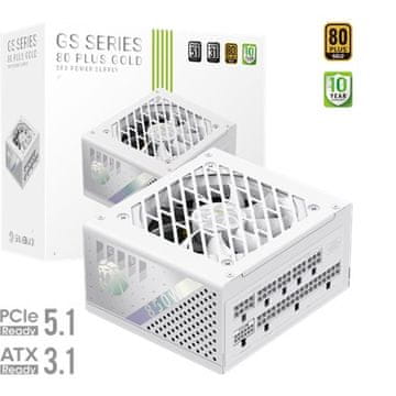 slomart Gamemax GS 850G WH napajalnik 850W, SFX, bel, 80 Plus Gold, popolnoma modularno