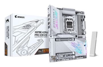 Gigabyte GIGABYTE X870E AORUS PRO X3D ICE matična plošča - Socket AM5, DDR5 9000Hz, Wi-Fi 7