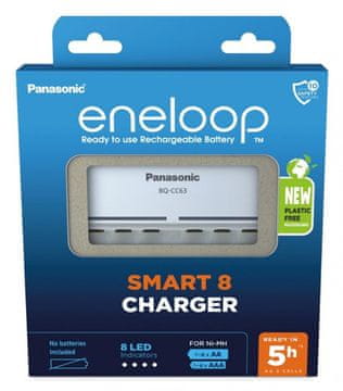 slomart Polnilnik za baterije Panasonic Eneloop Smart 8 BQ-CC63