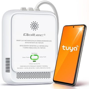 Qoltec Detektor CO in zemeljskega plina Qoltec 52654, Wi-Fi, Tuya