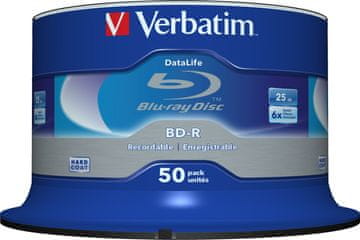 Verbatim Verbatim Datalife BD-R Blu-ray diski, 25 GB, 6x, pakiranje 50 kosov