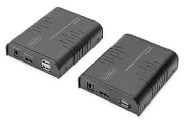 Digitus Digitus DA-70835 HDMI KVM IP Extender Set, Full HD, črn