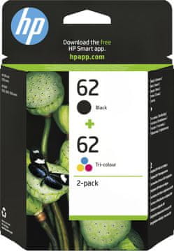 HP 62 komplet 2 črn/tri-barvni kartuši