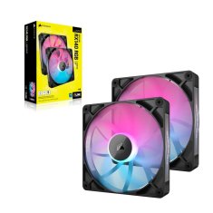 Corsair Corsair iCUE LINK RX140 RGB ventilator ohišja 14 cm črn komplet 2 kos