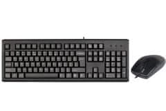 A4Tech A4Tech KM-720620D tipkovnica z miško, USB, QWERTY, črna