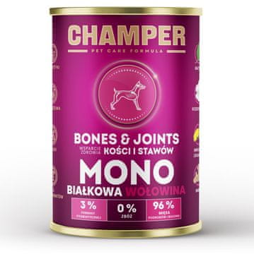 slomart CHAMPER Bones & Joints Monoprotein Govedina - mokra pasja hrana - 400 g