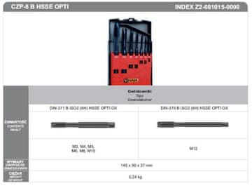 slomart Komplet rezkarjev GWINTOWNIKI M3-M12 DIN-371B/DIN-376B (6H) HSSE CZP-8 OPTI