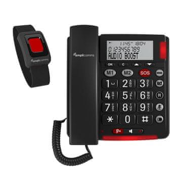 slomart amplicomms BigTel 50 Alarm Plus analogni telefon s prikazom klicatelja, temno siva