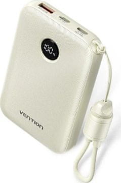 Vention Vention 10000mAh Powerbank, 2xUSB-C, 1xUSB-A, 22.5W, bež