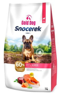 gold GOLD DOG Snocerek Hrana za male pasme - govedina in losos, suha – 5 kg