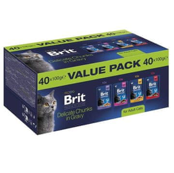 Brit BRIT Premium by Nature Value pack Adult Box - mokra hrana za mačke - 40x100g