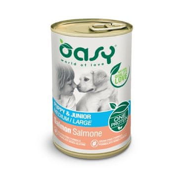 Oasy OASY One Protein Puppy & Junior Srednje/Velike pasme, losos - mokra hrana za pse - 400g