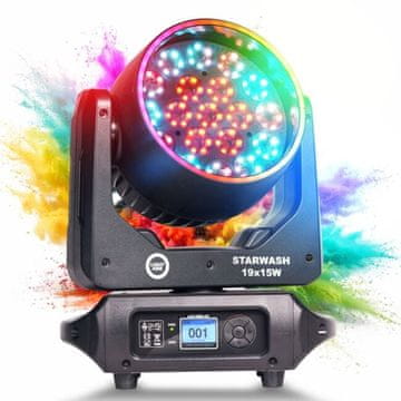 slomart LIGHT4ME STARWASH 19x15W RGBW premikajoča glava wash