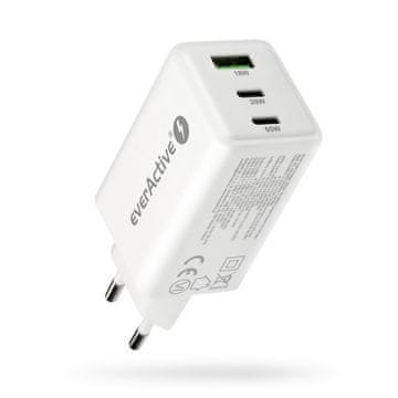 slomart EAV polnilnik GaN, 1x USB, 2x USB-C, Quick Charge 4+, 65W, bel