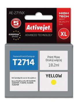 ActiveJet Activejet AE-27YNX rumena kartuša zaščitenih znamk (nadomestilo za Epson 27XL T2714)