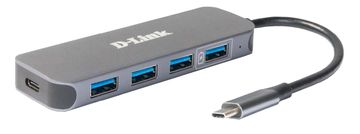 D-Link D-Link DUB-2316 USB-C razdelilec na 4x USB 3.0, s Power Delivery, siv