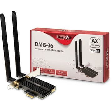 Inter-tech Inter-Tech DMG-36 notranja WLAN/Bluetooth kartica 5400 Mbit/s, črna/srebrna