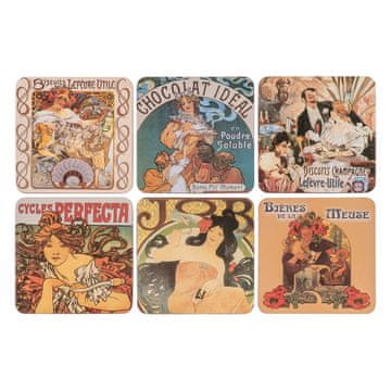 Komplet podstavkov 6 kosov Alfons Mucha patchwork