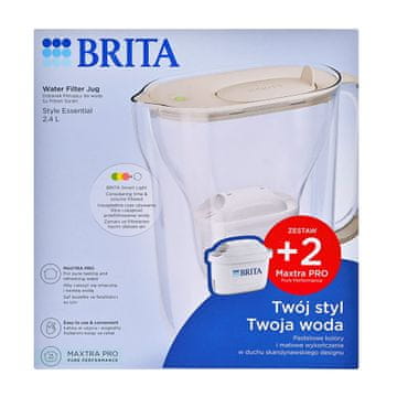 Brita Brita Style Essential filter vrč + 2 MAXTRA PRO kartuši, peščene barve