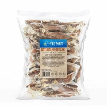 slomart PETMEX priboljški za pse – zajčja ušesa s krznom, 200g (PTX)