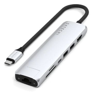 Satechi Satechi USB-C 7-v-1 Slim Multi Port Adapter Srebrn