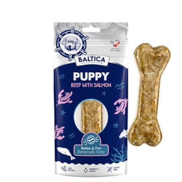 slomart Pasja poslastica BALTICA Puppy Goveje z lososom - žvečljiva - 75 g