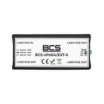 slomart BCS BCS-xPoE4/EXT-II mrežni stikalni modul, 4x PoE, razširjen doseg