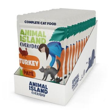 Animal ANIMAL ISLAND Pašteta puran - mokra hrana za mačke - 12x100g