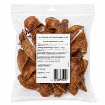 PTI PETITTO Premium Mono prašičje uho - priboljšek za pse, 500g
